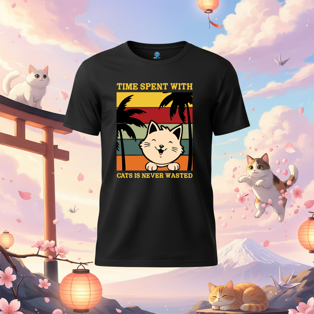 Funny Cat Time Wasted T-Shirt