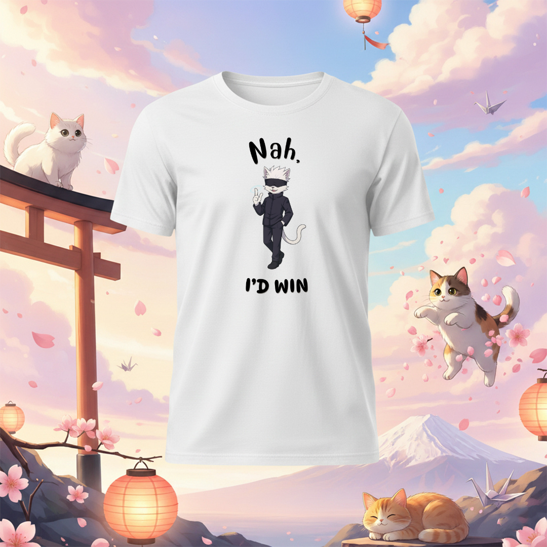 Nah I'd Win Anime Inspired Cat T-Shirt