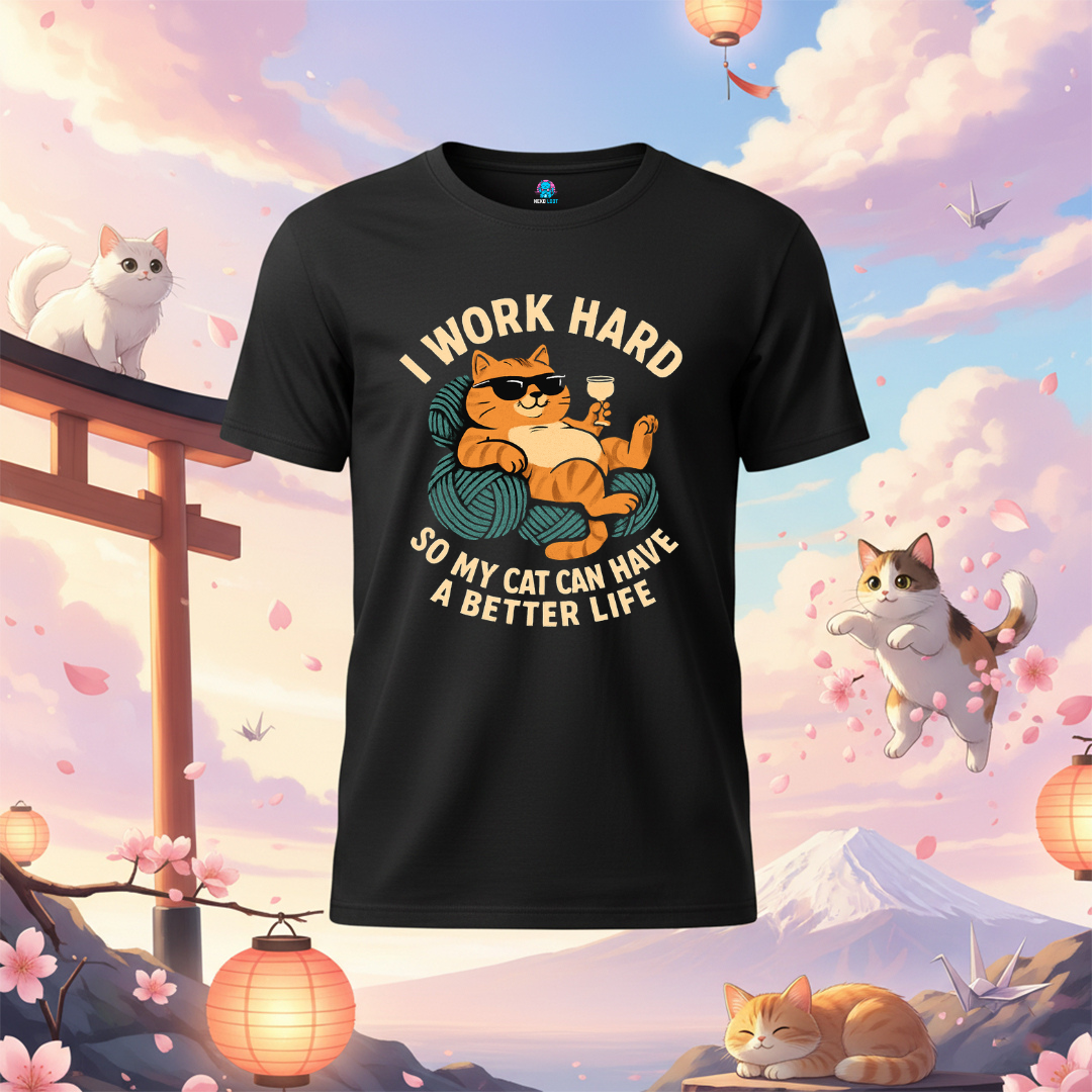 Work Hard Cat T-Shirt