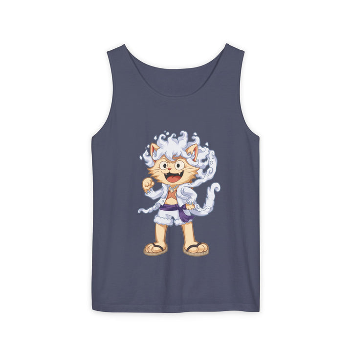 Whimsical Cat Tank Top, Unisex Funny Summer Shirt, Lightweight Graphic Top, Gift for Cat Lovers, Perfect for Beach Days, Casual Comfort Wear