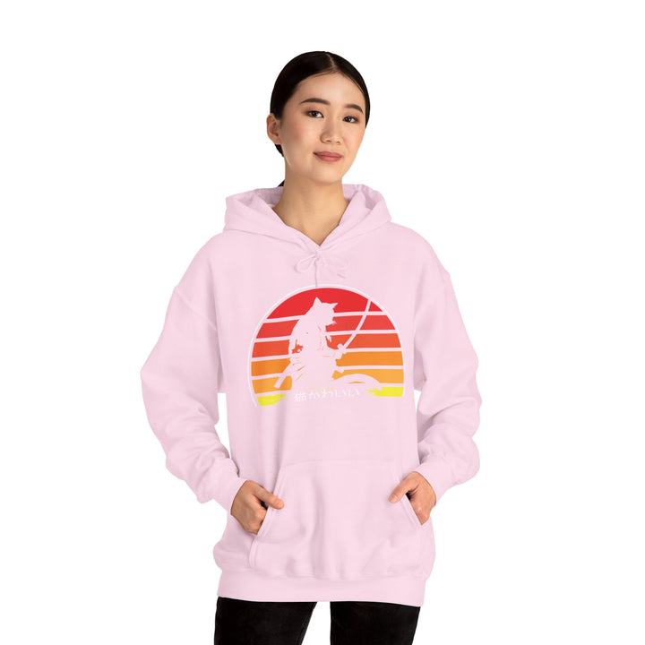 Samurai Cat Sunset Hoodie
