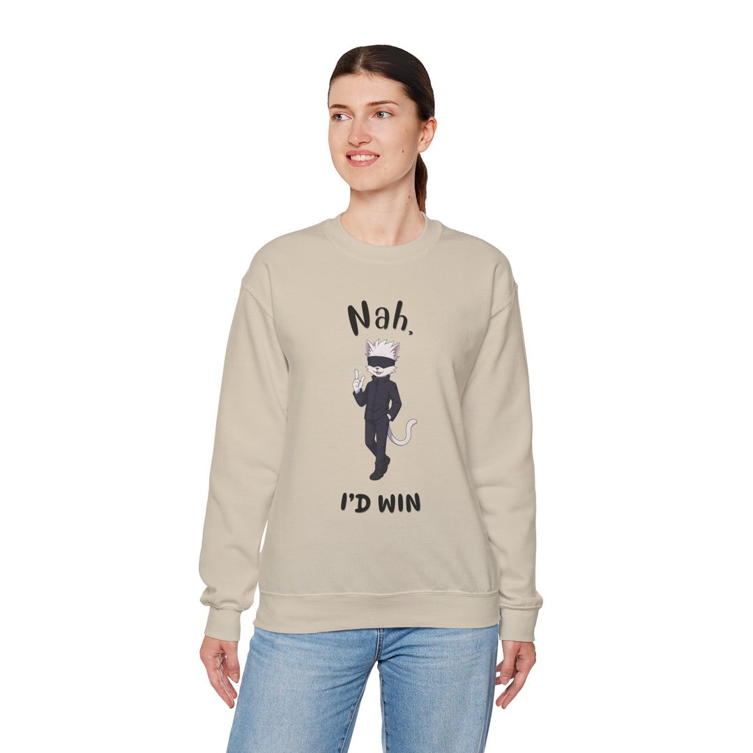 Cool Cat Sweatshirt, Funny Sweatshirt, Gift for Cat Lovers, Casual Outfit, Unisex Crewneck Sweatshirt, Unique Design