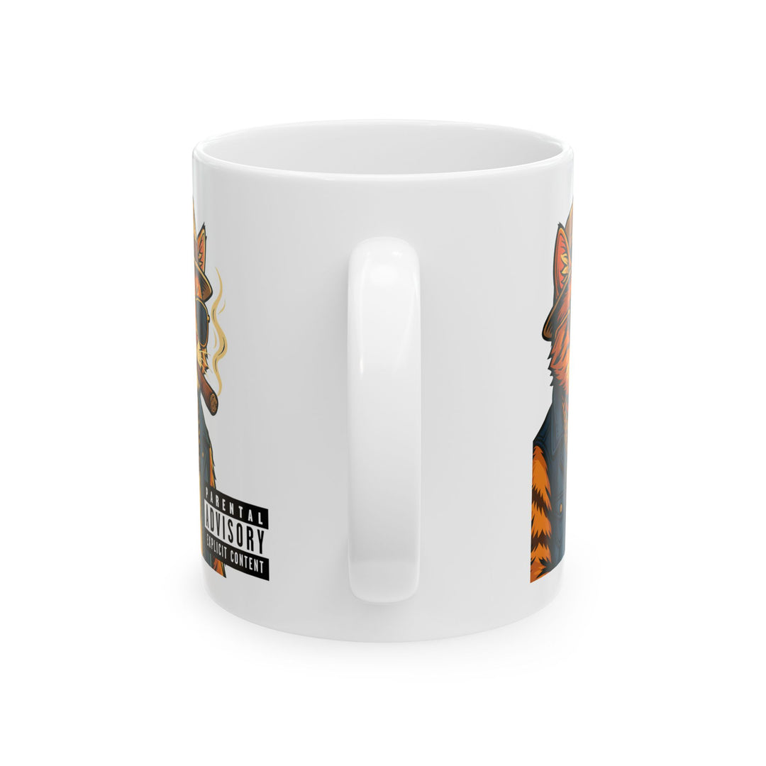 Cool Cat Ceramic Mug - Quirky Animal Lover Gift, Coffee Mug, Fun Tea Cup, Unique Kitchen Decor, Gift for Cat Owners