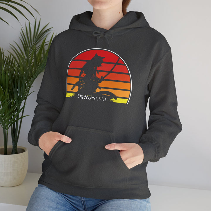 Samurai Cat Sunset Hoodie