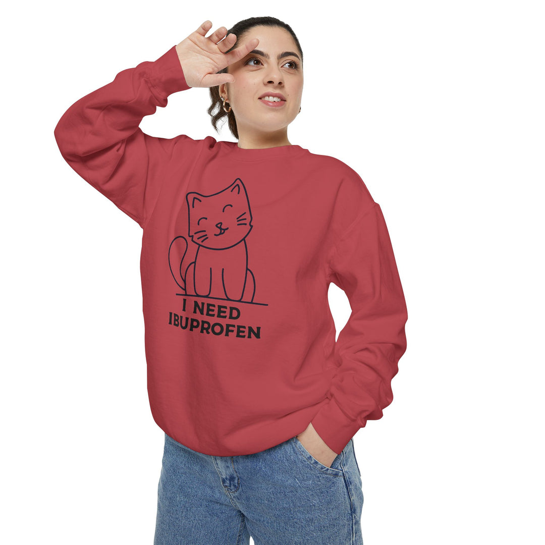Cat-Themed Sweatshirt Featuring a Playful and Adorable Ghost Cat Holding a Candy Basket Cozy Gift for Cat Lovers Cute Animal Sweatshirt Funny Pet Apparel
