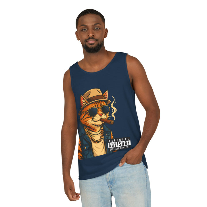 Cool Cat Unisex Tank Top - Funny Cat Graphic Tee, Summer Wear, Gift for Cat Lovers, Beach Party Essential, Casual Streetwear