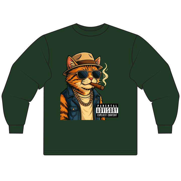 Parental Advisory Cat Unisex Long Sleeve T-Shirt