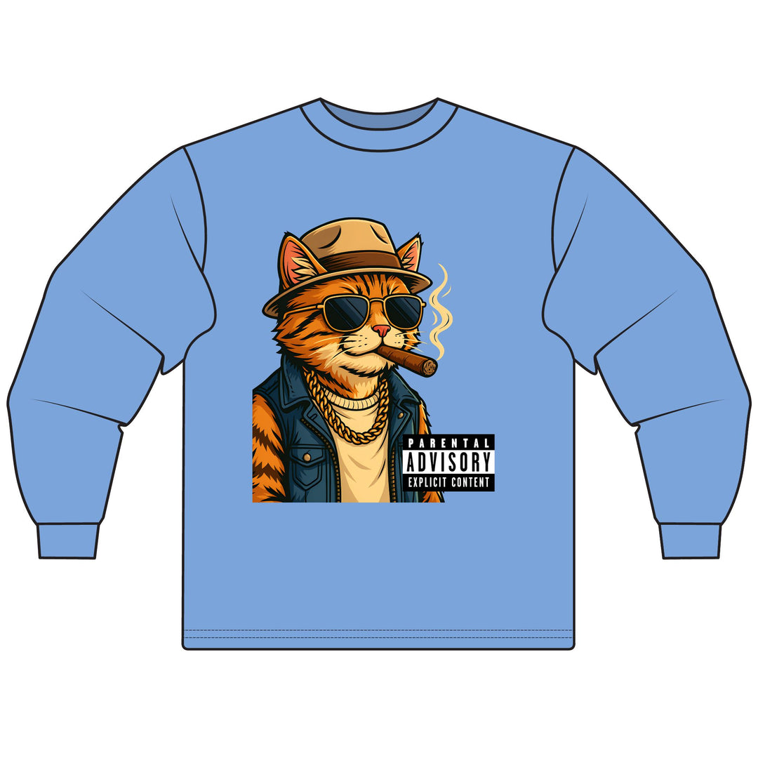 Parental Advisory Cat Unisex Long Sleeve T-Shirt
