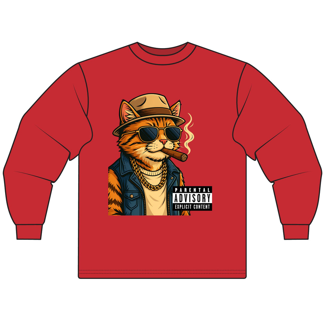 Parental Advisory Cat Unisex Long Sleeve T-Shirt