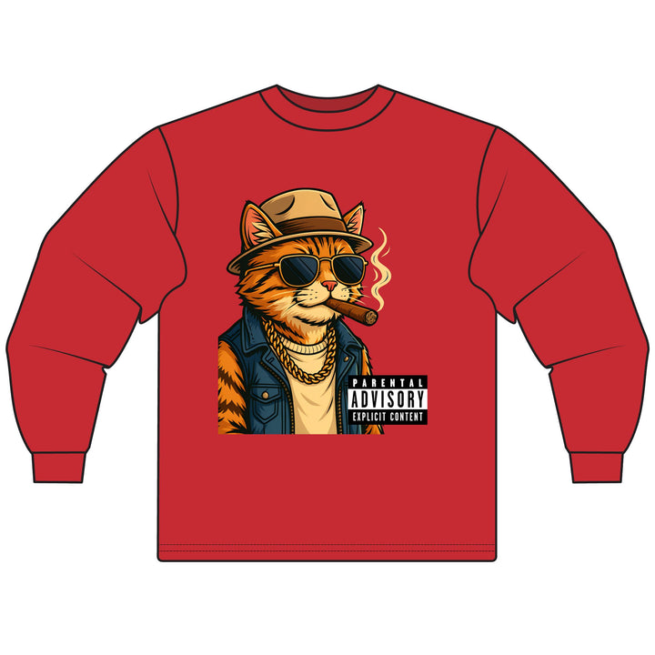 Parental Advisory Cat Unisex Long Sleeve T-Shirt