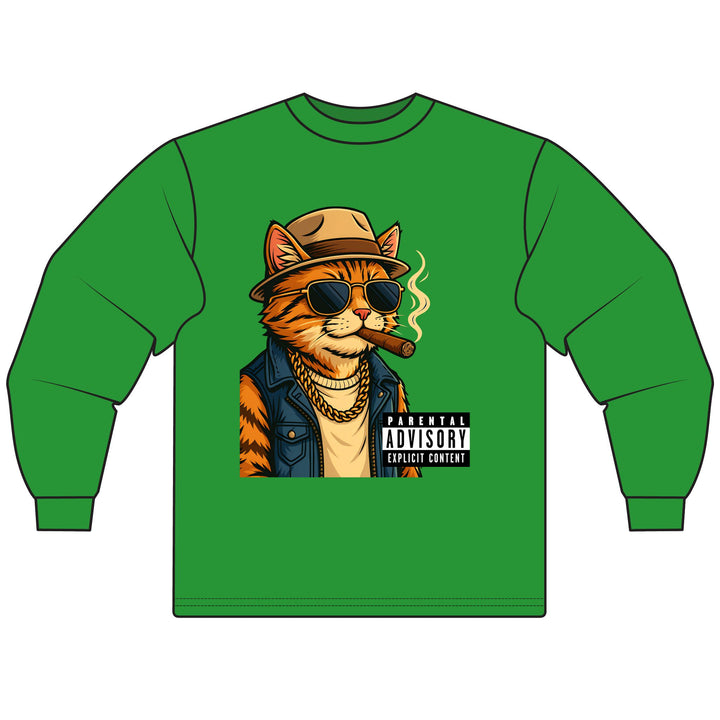 Parental Advisory Cat Unisex Long Sleeve T-Shirt