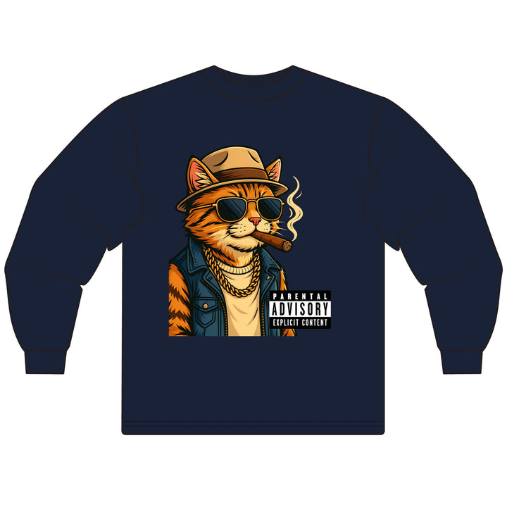 Parental Advisory Cat Unisex Long Sleeve T-Shirt