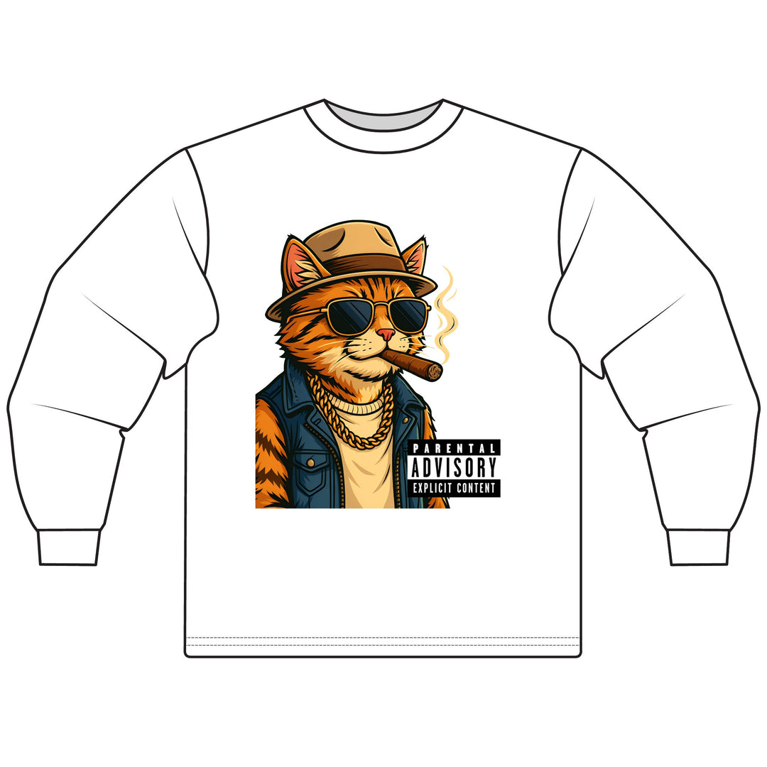 Parental Advisory Cat Unisex Long Sleeve T-Shirt