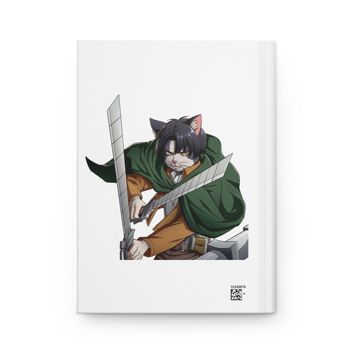 Fierce Feline Hardcover Journal, Anime Notebook, Cat Lover Gift, Unique Sketchbook, Stylish Writing Journal, Fantasy Art Diary