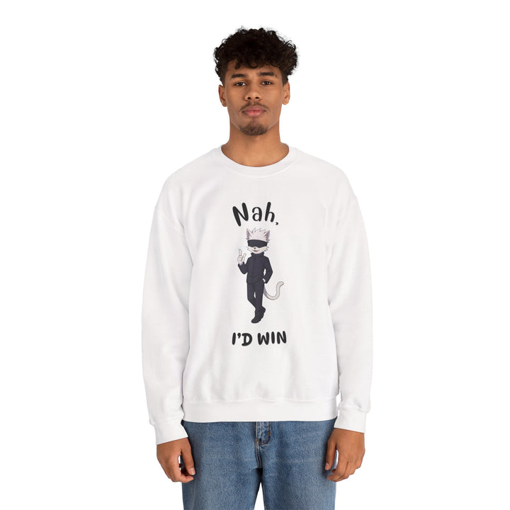 Cool Cat Sweatshirt, Funny Sweatshirt, Gift for Cat Lovers, Casual Outfit, Unisex Crewneck Sweatshirt, Unique Design