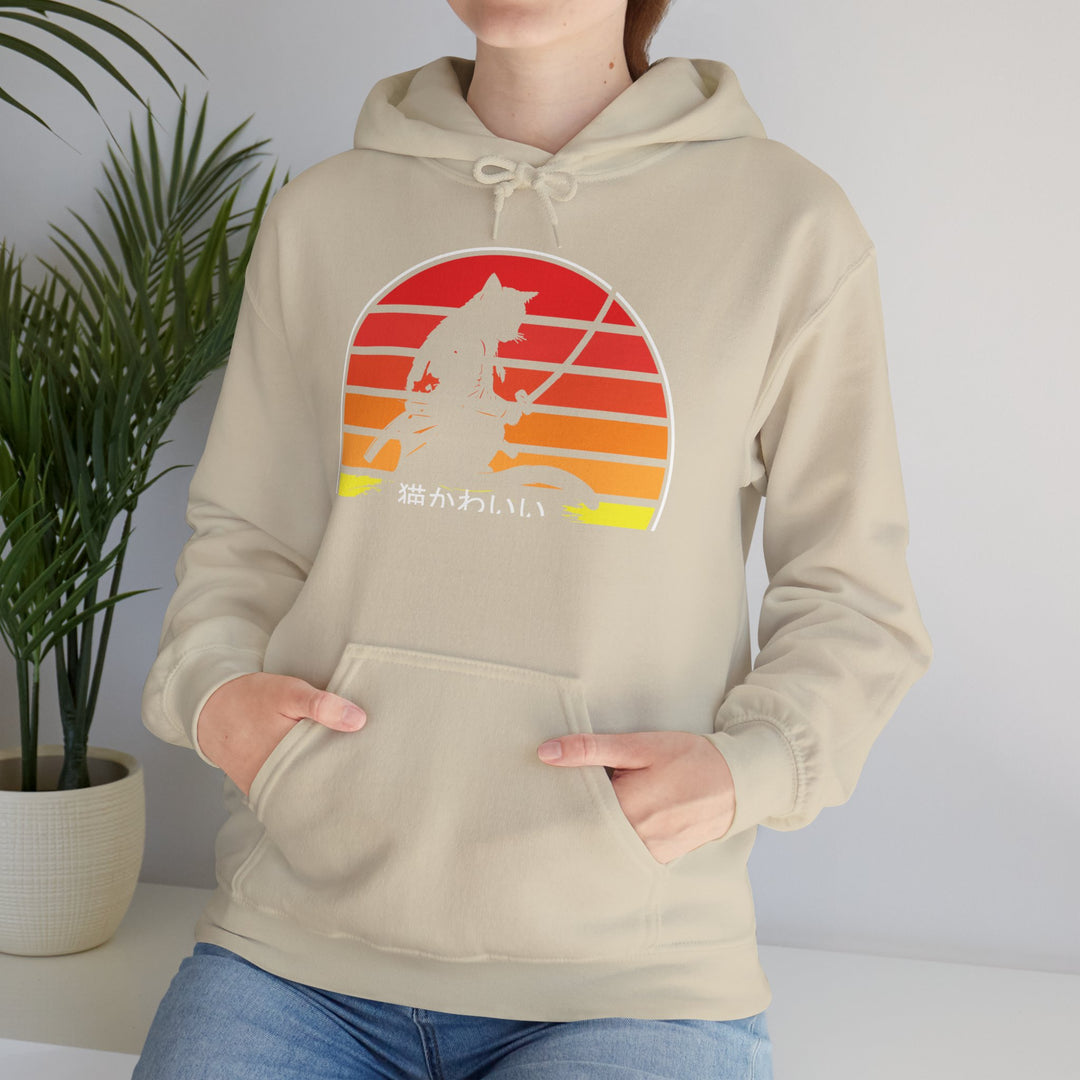 Samurai Cat Sunset Hoodie