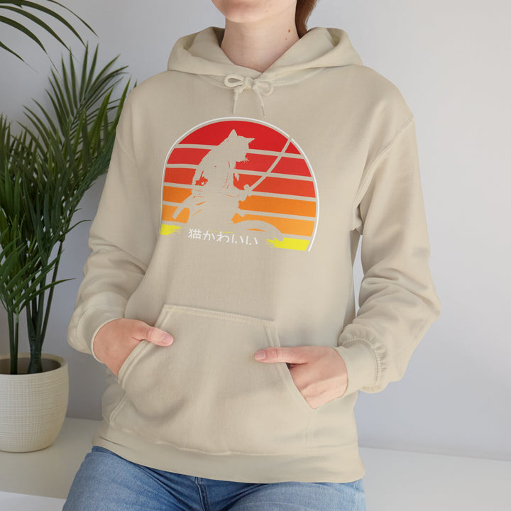 Samurai Cat Sunset Hoodie