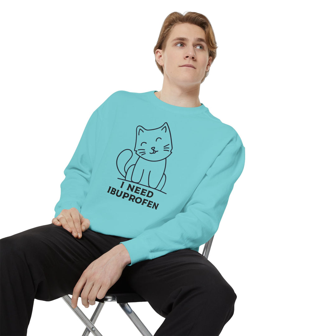 Cat-Themed Sweatshirt Featuring a Playful and Adorable Ghost Cat Holding a Candy Basket Cozy Gift for Cat Lovers Cute Animal Sweatshirt Funny Pet Apparel