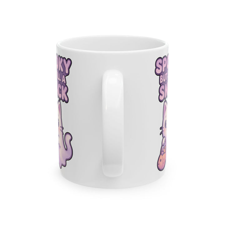 Spooky Snack Ceramic Mug - Perfect for Halloween, Coffee Lovers, Cute Gift, 11oz/15oz Mugs, Cat Lovers