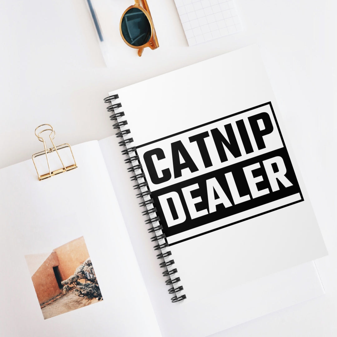 Catnip Dealer Spiral Notebook - Perfect for Cat Lovers, Journal Writing, Gift for Pet Owners, Creative Thoughts, Cute Stationery
