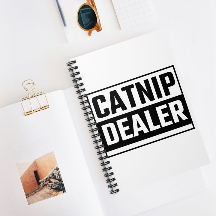 Catnip Dealer Spiral Notebook - Perfect for Cat Lovers, Journal Writing, Gift for Pet Owners, Creative Thoughts, Cute Stationery