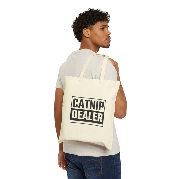 Funny Catnip Dealer Tote Bag, Eco-Friendly Shopping Bag, Pet Lover Gift, Reusable Grocery Tote, Cat Mom Accessory, Lightweight Everyday Bag