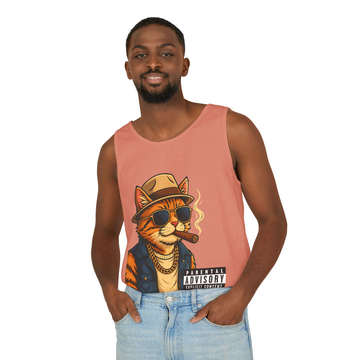 Cool Cat Unisex Tank Top - Funny Cat Graphic Tee, Summer Wear, Gift for Cat Lovers, Beach Party Essential, Casual Streetwear