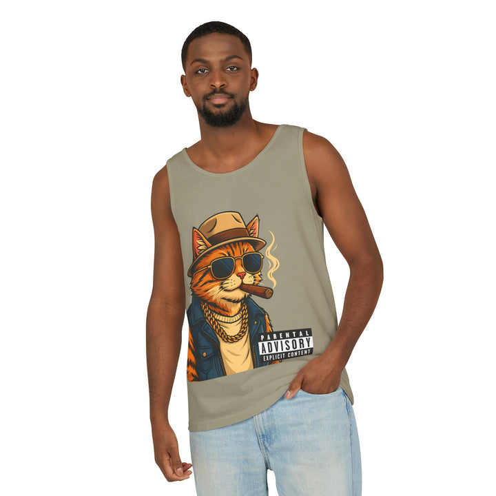 Cool Cat Unisex Tank Top - Funny Cat Graphic Tee, Summer Wear, Gift for Cat Lovers, Beach Party Essential, Casual Streetwear