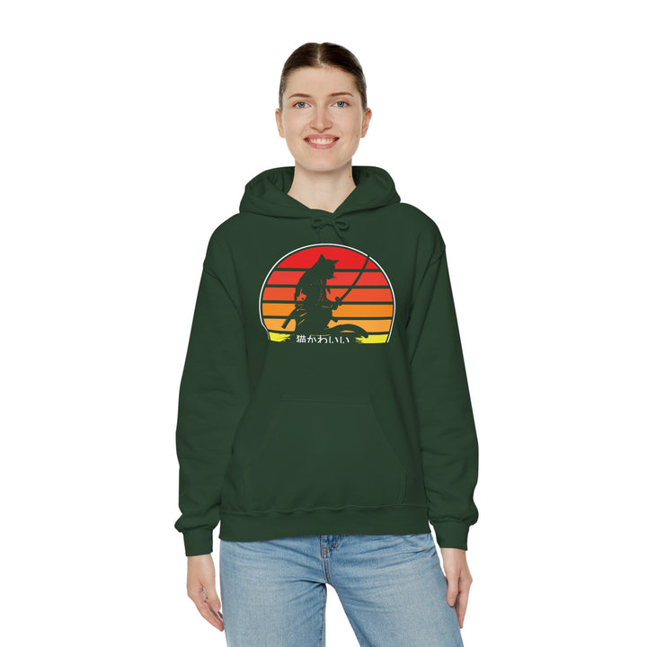 Samurai Cat Sunset Hoodie