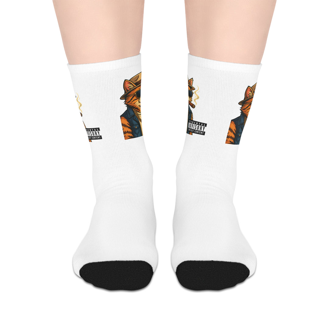 Parental Advisory Cat Mid-Length Socks