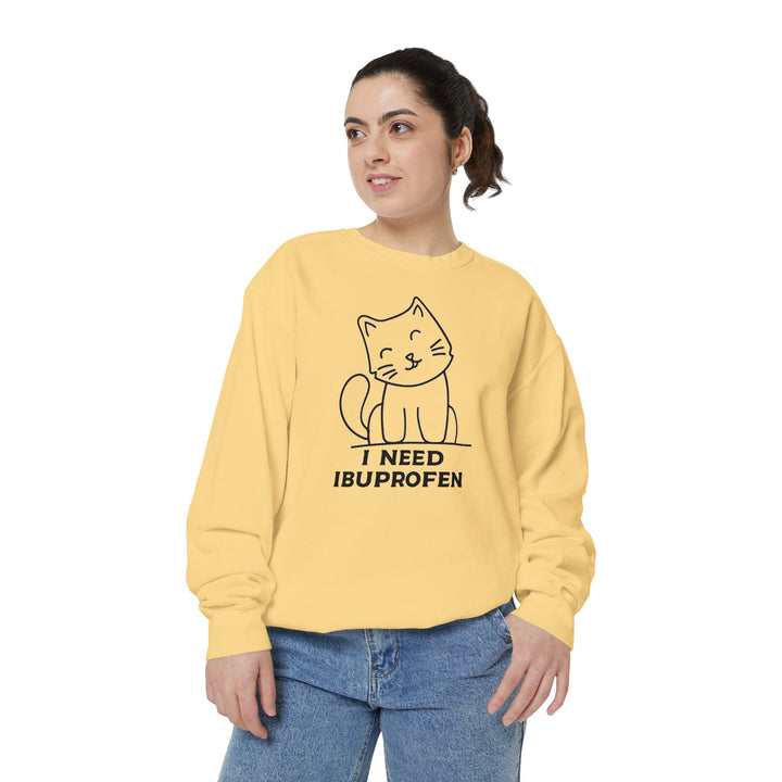 Cat-Themed Sweatshirt Featuring a Playful and Adorable Ghost Cat Holding a Candy Basket Cozy Gift for Cat Lovers Cute Animal Sweatshirt Funny Pet Apparel