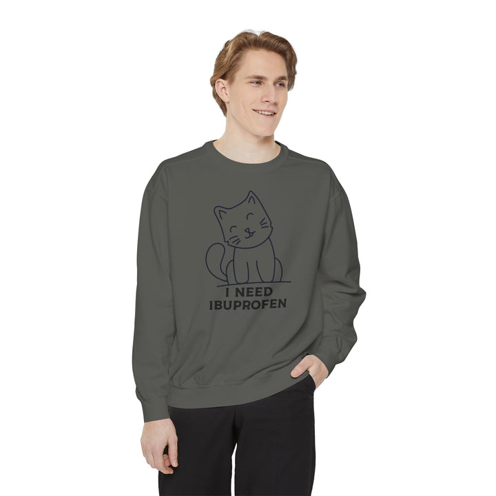 Cat-Themed Sweatshirt Featuring a Playful and Adorable Ghost Cat Holding a Candy Basket Cozy Gift for Cat Lovers Cute Animal Sweatshirt Funny Pet Apparel