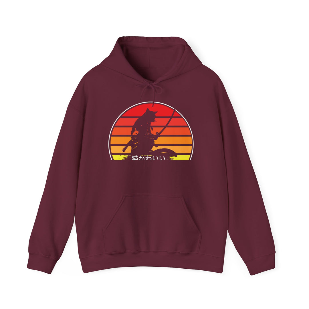 Samurai Cat Sunset Hoodie