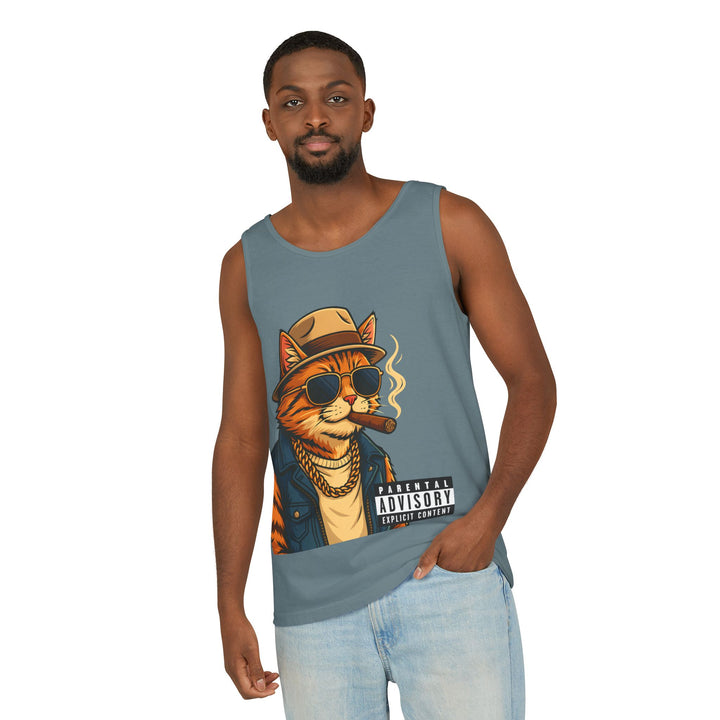 Cool Cat Unisex Tank Top - Funny Cat Graphic Tee, Summer Wear, Gift for Cat Lovers, Beach Party Essential, Casual Streetwear