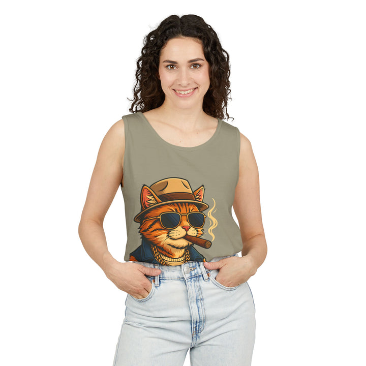 Cool Cat Unisex Tank Top - Funny Cat Graphic Tee, Summer Wear, Gift for Cat Lovers, Beach Party Essential, Casual Streetwear