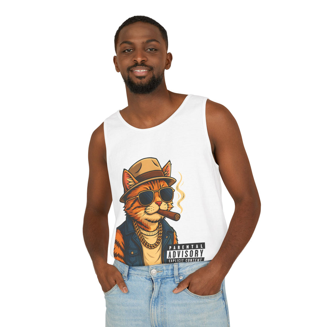 Cool Cat Unisex Tank Top - Funny Cat Graphic Tee, Summer Wear, Gift for Cat Lovers, Beach Party Essential, Casual Streetwear