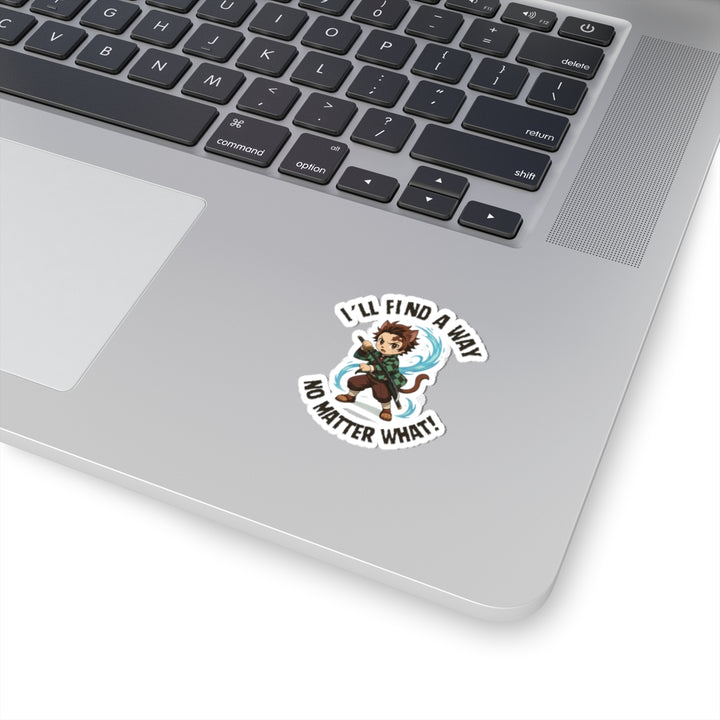 Anime-Inspired Kiss-Cut Stickers - 'I'll Find a Way No Matter What!' | Perfect for Laptops, Journals, Gifts, Collectibles, Decor