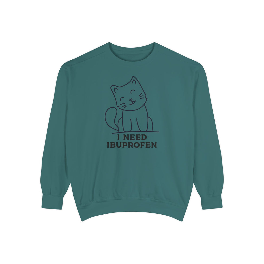 Cat-Themed Sweatshirt Featuring a Playful and Adorable Ghost Cat Holding a Candy Basket Cozy Gift for Cat Lovers Cute Animal Sweatshirt Funny Pet Apparel
