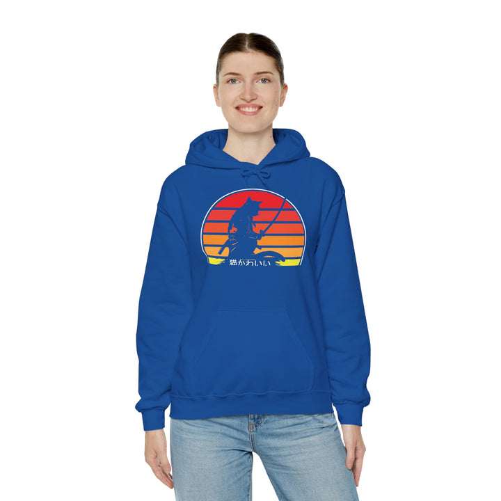 Samurai Cat Sunset Hoodie