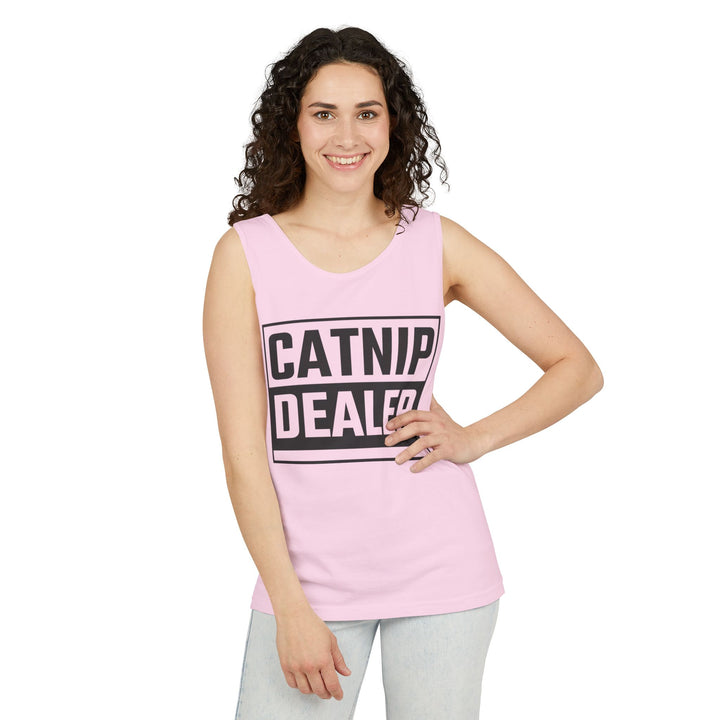 Catnip Dealer Tank Top, Funny Pet Lover Gift, Summer Sleepwear, Cat Mom Shirt, Unisex Casual Wear