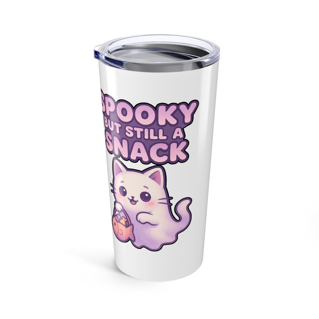 Spooky Snack Cat Tumbler, Fun Travel Mug, Halloween Party Gift, Cute Drinkware, Pet Lover Accessories