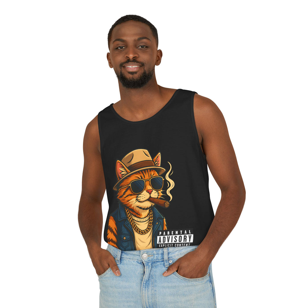 Cool Cat Unisex Tank Top - Funny Cat Graphic Tee, Summer Wear, Gift for Cat Lovers, Beach Party Essential, Casual Streetwear