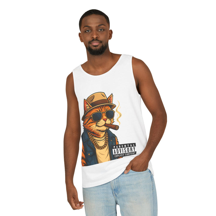 Cool Cat Unisex Tank Top - Funny Cat Graphic Tee, Summer Wear, Gift for Cat Lovers, Beach Party Essential, Casual Streetwear