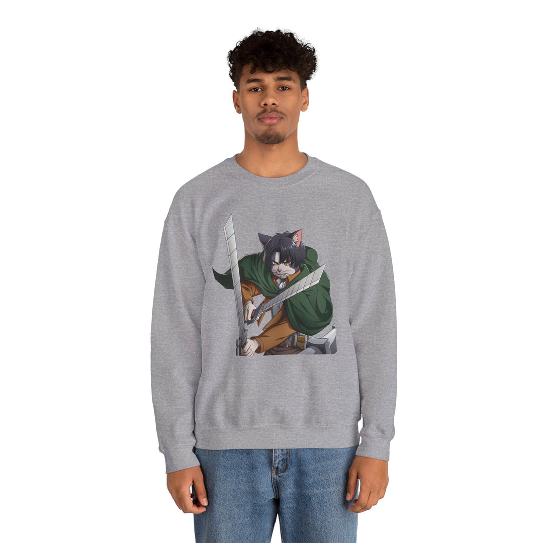 Anime-Inspired Cat Warrior Crewneck Sweatshirt, Cozy Unisex Sweatshirt, Gift for Anime Lovers, Perfect for Fall and Winter, Cute [...]