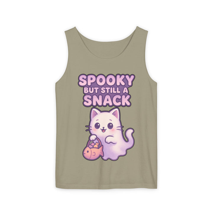 Spooky Snack Unisex Tank Top, Cute Cat Shirt, Halloween Apparel, Casual Wear, Gift for Cat Lovers, Summer Style