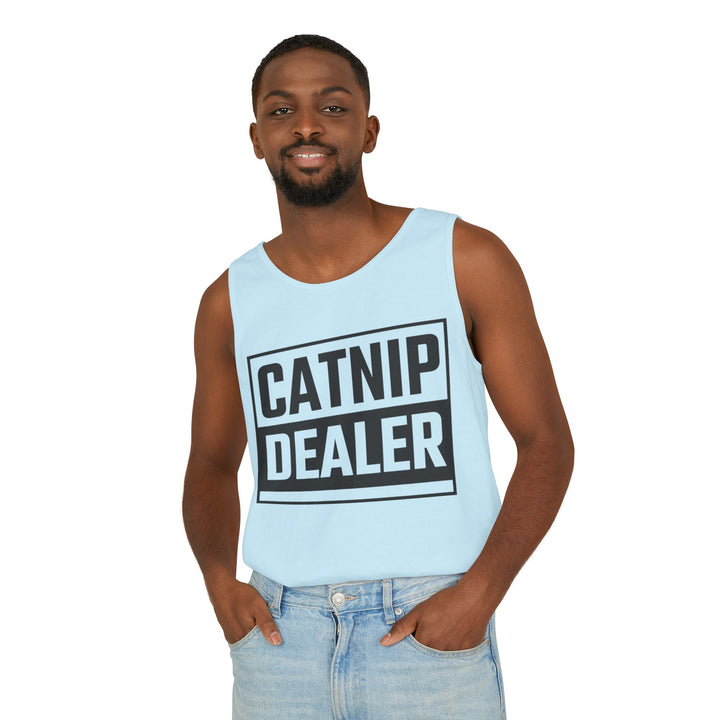 Catnip Dealer Tank Top, Funny Pet Lover Gift, Summer Sleepwear, Cat Mom Shirt, Unisex Casual Wear