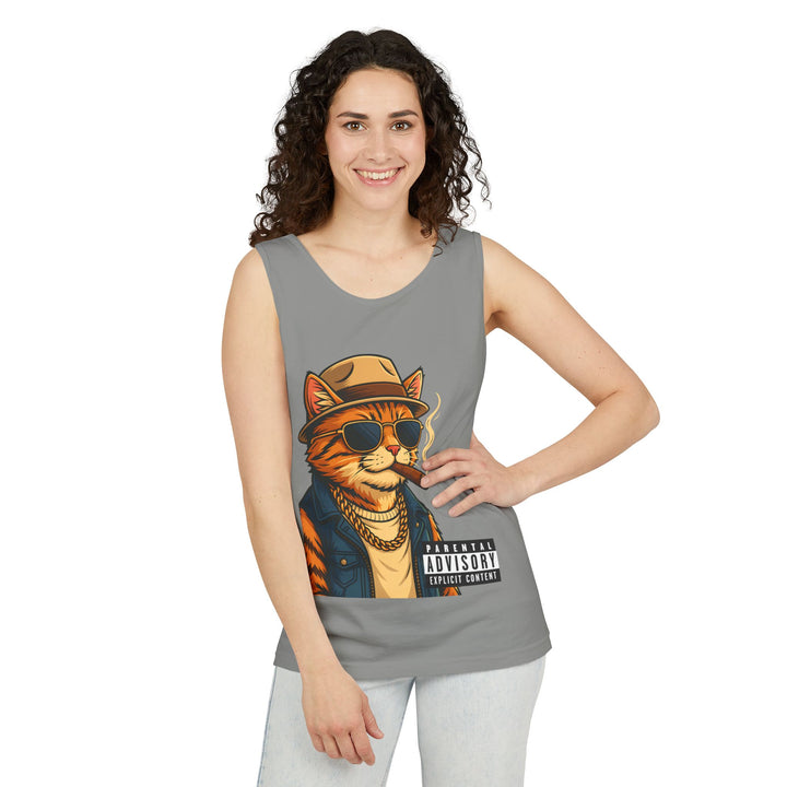 Cool Cat Unisex Tank Top - Funny Cat Graphic Tee, Summer Wear, Gift for Cat Lovers, Beach Party Essential, Casual Streetwear
