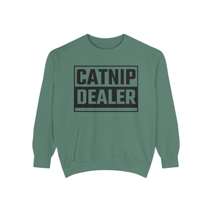 Catnip Dealer Sweatshirt Featuring a Bold and Humorous Black and White Typographic Design for Cat Lovers and Pet Owners Perfect Gift for Cat Parents Unisex Sweater for Every Season