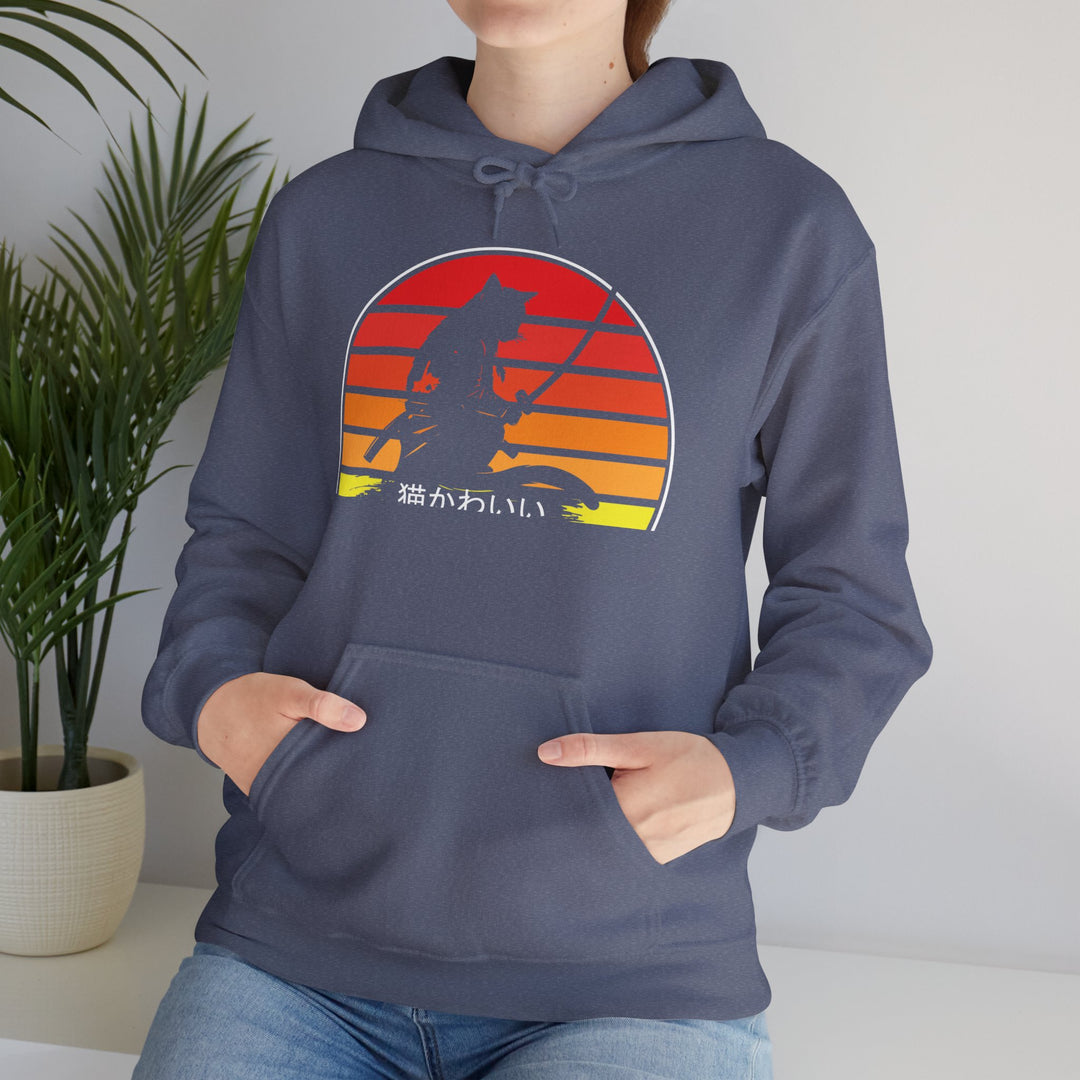 Samurai Cat Sunset Hoodie