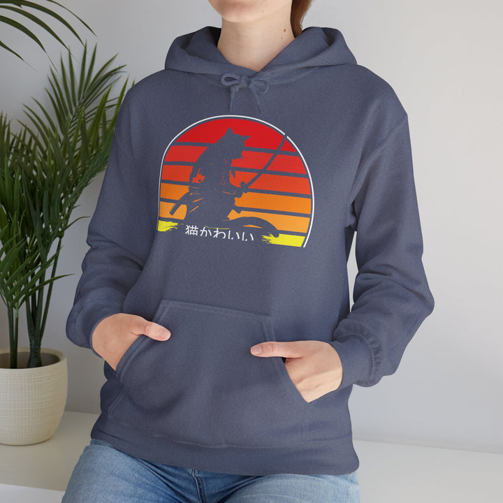 Samurai Cat Sunset Hoodie